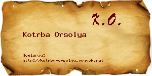 Kotrba Orsolya névjegykártya