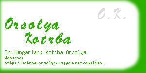 orsolya kotrba business card